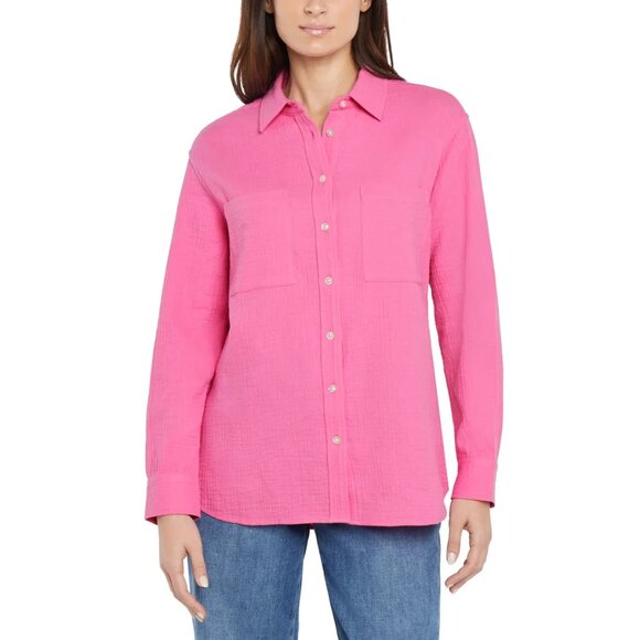 Gap Women's Long Sleeve Relaxed Fit Gauze Button Front Shirt - Picture 1 of 4